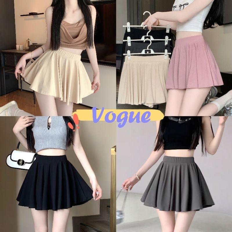 Vogue พร้อมส่ง กระโปรงไหมพรมทรงปลายปล่อย เอวยืด ฟรีไซส์ ยืดกำลังดี (61643)