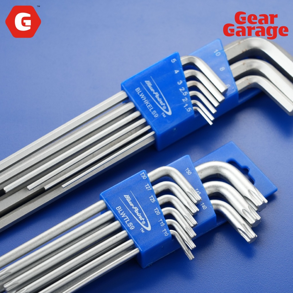 BLUE-POINT NO.BLWTLS9 Long Arm Torx Hex Key Set 9 Pcs Factory Gear By Gear Garage