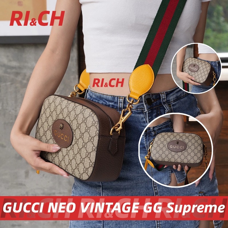 Gucci Neo Vintage GG Supreme Canvas Messenger Bag #Rich ราคาถูกที่สุดใน Shopee แท้💯