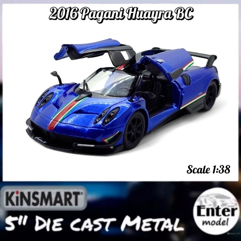 KINSMART โมเดล​รถ​เหล็ก 2016 Pagani Huayra BC ยาว 12.5cm Scale1/38 ลิขสิทธิ์​แท้