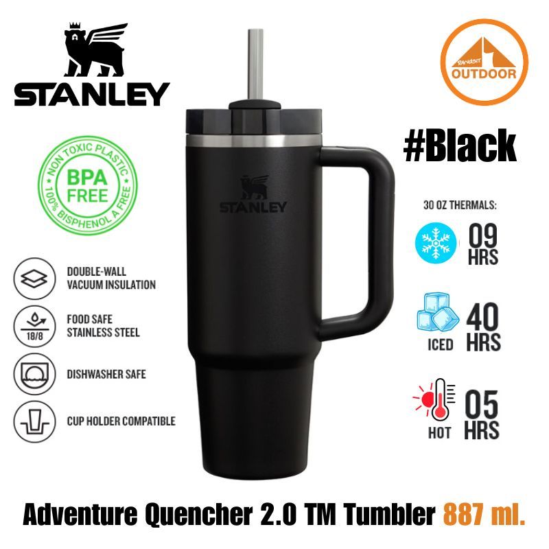 Stanley Adventure Quencher 2.0 TM Tumbler 887 ml.#Black แก้วนำ้เก็บความเย็นพร้อมที่จับพกพาสะดวก