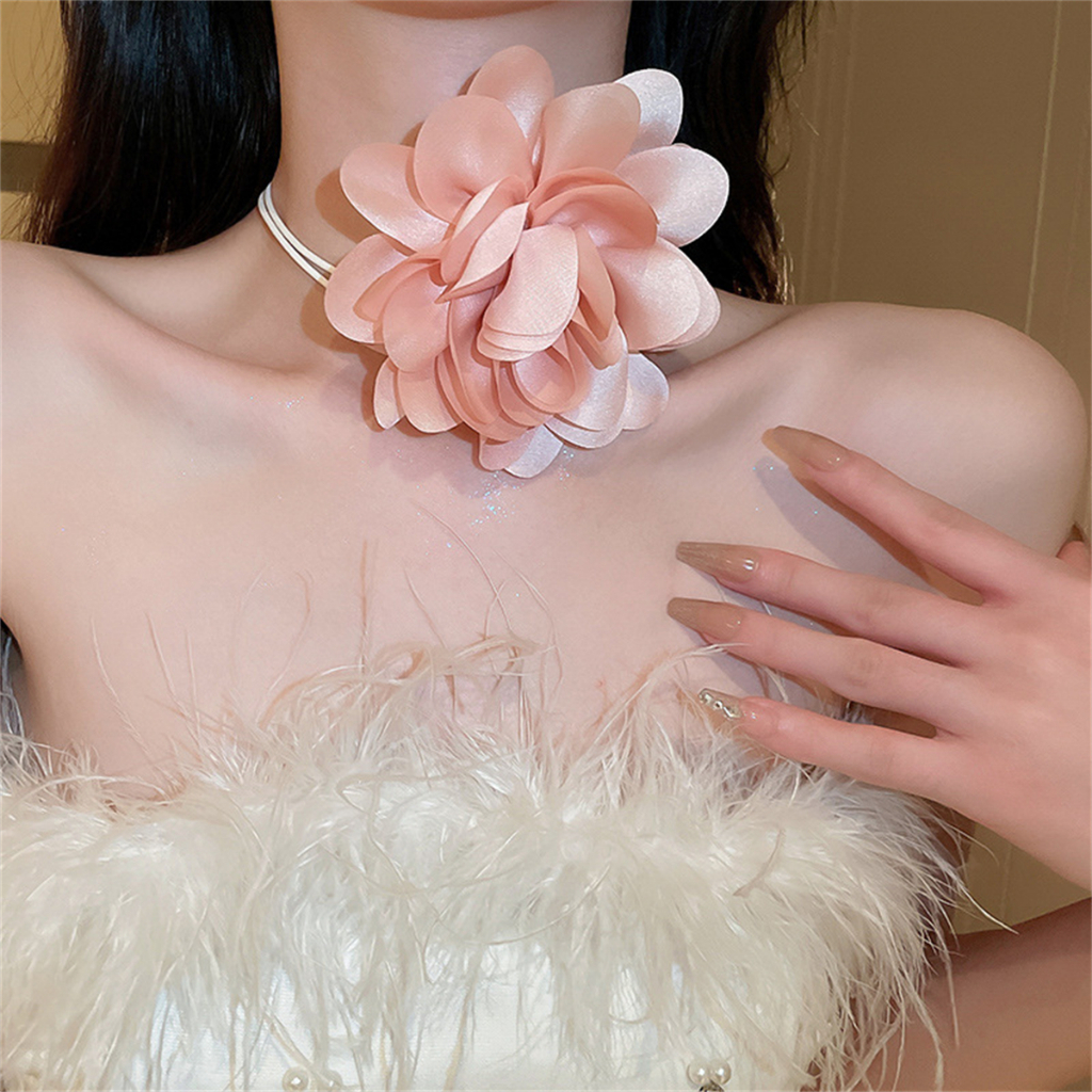 สร้อยคอโชคเกอร์ แบบผูกเชือก ลายดอกไม้ หลายแบบ เครื่องประดับแฟชั่น หรูหรา - รูปที่ 3