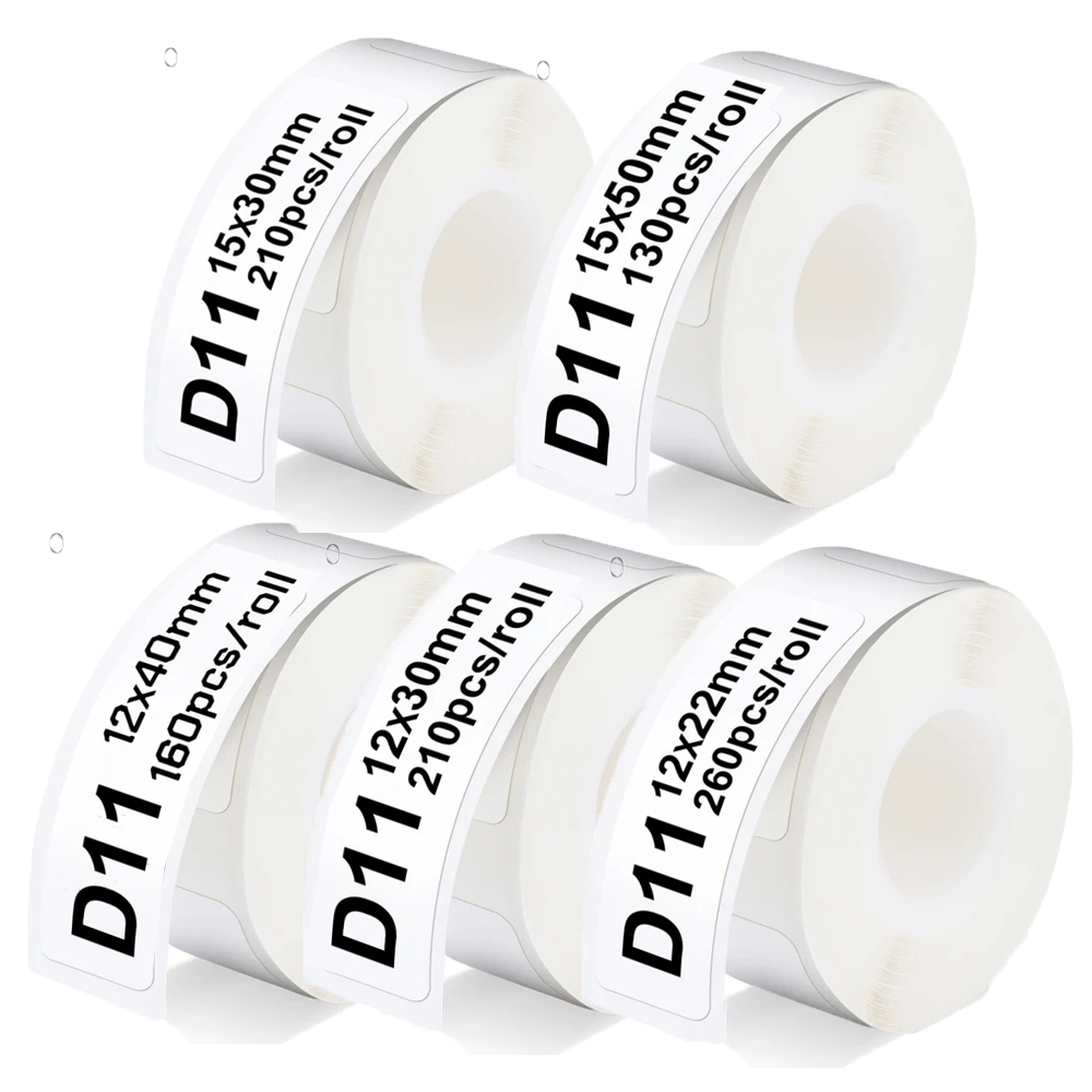 สติกเกอร์ฉลาก Niimbot D11 กระดาษสีขาวม้วนกระดาษความร้อนกันน้ำสติกเกอร์ด้วยตนเอง D11 D110 สติกเกอร์ N