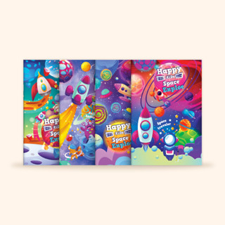 [โกญจนาท] สมุดปกอ่อนลายอวกาศ 80 แผ่นรวมปก | จดบันทึก ปกอ่อน …