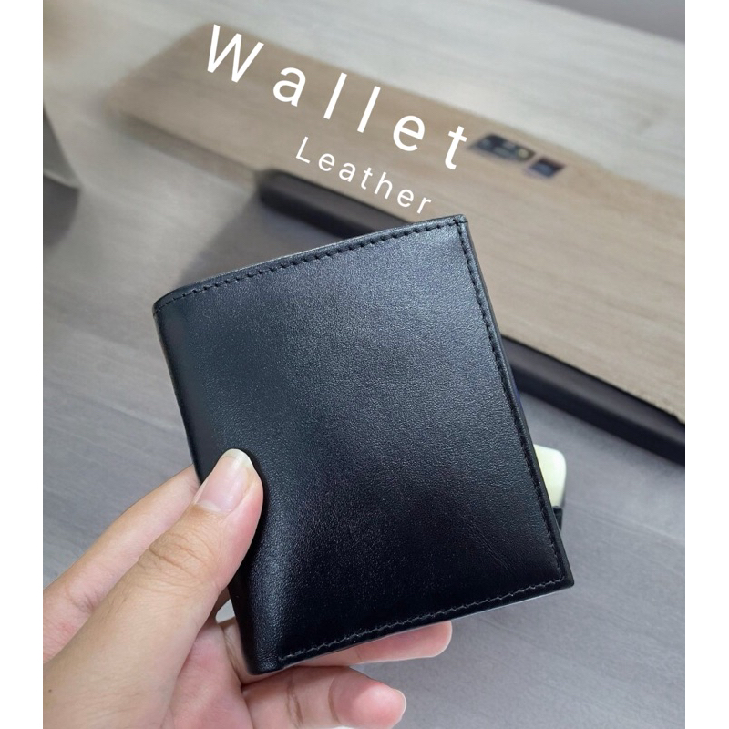 พร้อมส่ง!!!ผลิตจากโรงงานในไทย กระเป๋าหนังแท้ทรงตั้งสามพับเล็ก