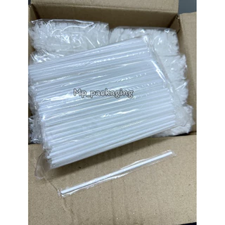 หลอดน้ำ/หลอดยาคูลท์ (สีขาวห่อฟิล์ม)ยาว14.5ซม. 250เส้น
