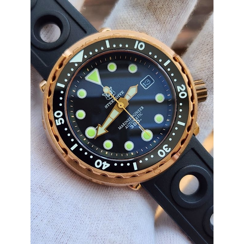 🇹🇭มสต็อกในประเทศไทย🇹🇭 SteelDive 1975s Laxury Bronze Tuna 300m, Automatic Seiko NH35 movement, sapphire crystal