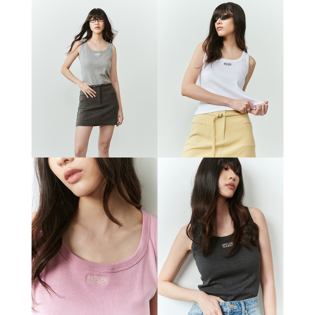Before Sunset - beforesunset_studio l Pie Tank Tops เสื้อกล้ามผ้าร่อง ปักโลโก้