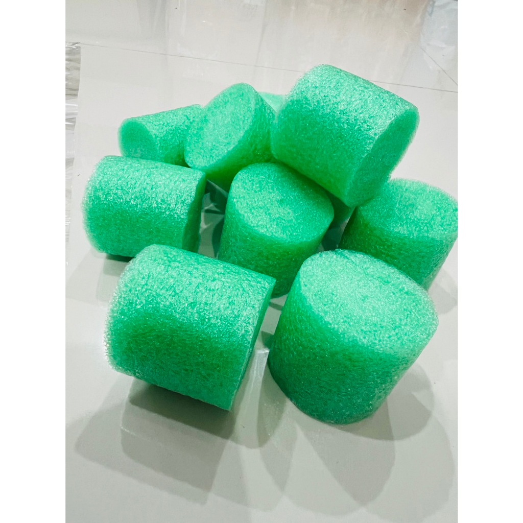 โฟมเส้น โฟมทรงกลม กระบอก ขนาด 4 ซม สีเขียว โฟมจัดดอกไม้ โฟมจัดช่อมินิมอล