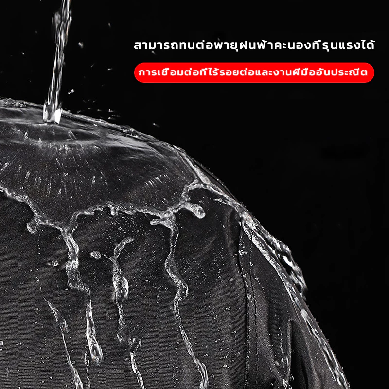 ชุดกันฝนแบบเสื้อกางเกง มีที่กันหน้า สีดำ thumbnail 3