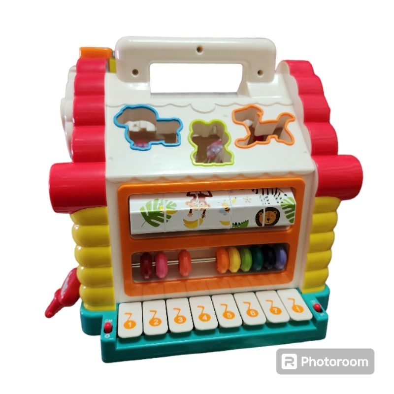 ของเล่นเสริมพัฒนาการกล่องกิจกรรมบล็อคหยอดรูปบ้าน Huile Toys HOLA : FunnyHouse