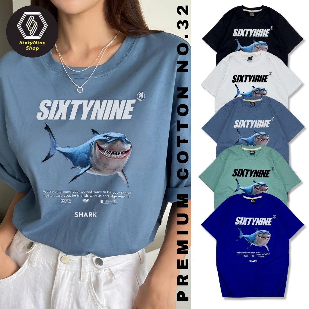 พร้อมส่ง เสื้อยืดพิมพ์ลาย " Shark "