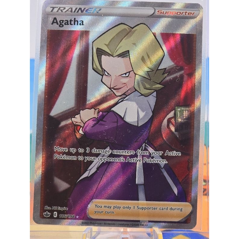 Pokemon Card "Agatha Trainer 186/198" ENG Chilling Reign