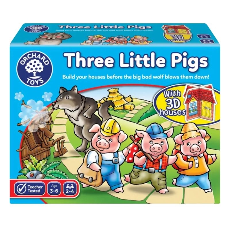 พร้อมส่ง บอร์ดเกม กิจกรรมเด็ก ฝึกความจำ การจับคู่ วางแผน Board Game ของเล่นเด็ก Orchard Toys Three Little Pigs