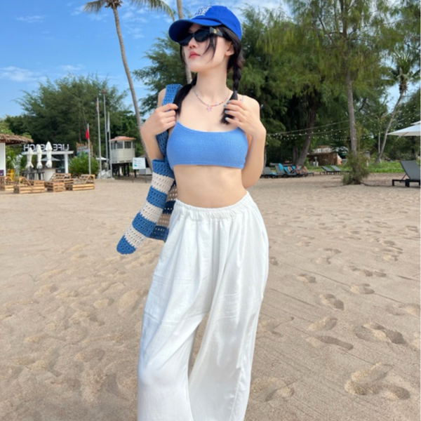 PS1 กางเกงผ้าสลาฟ SET ทะเล ใส่สบาย ยืดหยุ่นดี เหมาะกับลุค Summer