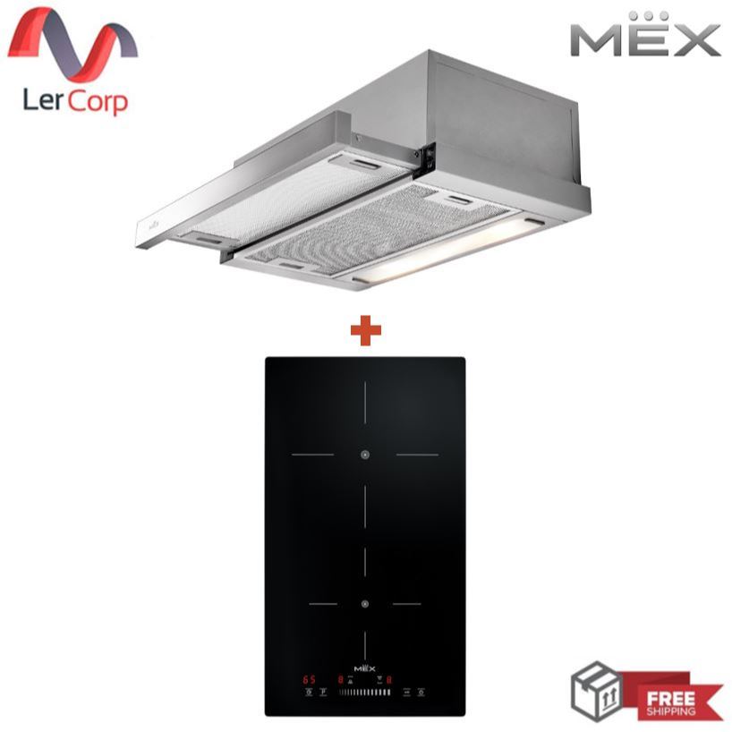 (Mex) เครื่องดูดควันสลิมไลน์ MEX รุ่น SL26 + เตาแม่เหล็กไฟฟ้าฐานกระจกเซรามิค รุ่น VSB532