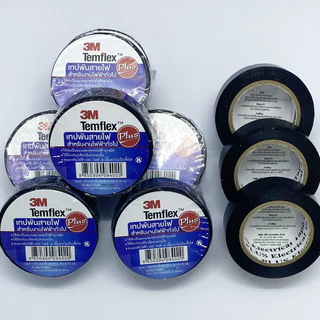 3M เทปพันสาย เทปพันสายไฟ (แบ่งขาย/ม้วนละ/สีดำ) PVC Tape รุ่น Temflex Plus 3/4 x 10เมตร