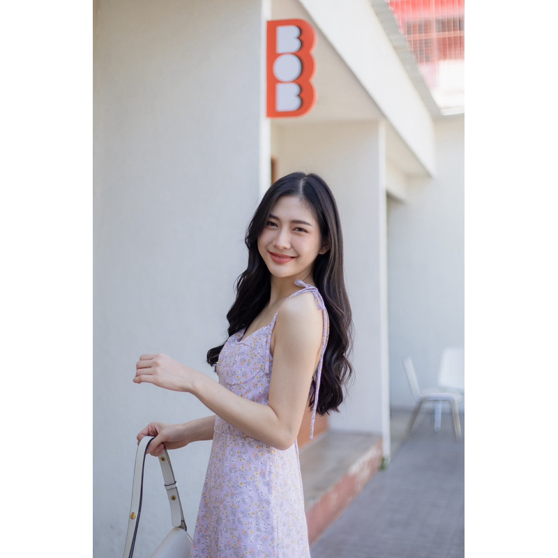 Nooch.Closet : เดรสยาวสีม่วงพาสเทล Duranta Violer Dress