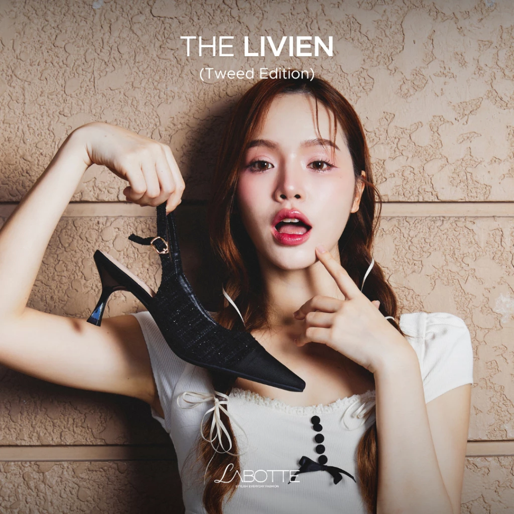 The Livien (Tweed Edition) - Labotte.bkk รองเท้าส้นสูง ส้นสูงผ้าทวิต (555-B10)