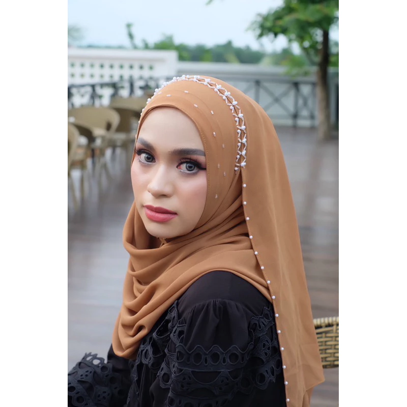 ฮิญาบสวมครั้งเดียวพร้อมปัก สวยมาก รุ่นริต้า