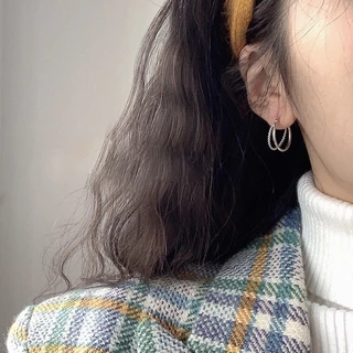 earika.earrings - two tone hoop ต่างหูห่วงก้านเงิน ชุบทองคำขาว/ทอง เหมาะสำหรับคนแพ้ง่าย