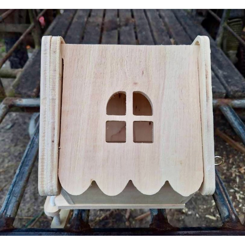 บ้านนก รังนก บ้านชูการ์ รังเพาะนก สำหรับสัตว์เลี้ยง ที่นอน ทำรัง พร้อมบันไดเชือก ไม่เคลือบสีกัดแทะได้ - รูปที่ 4