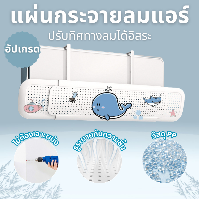 แผ่นบังลมแอร์ แอร์บอร์ดปรับเปลี่ยนทิศทางของลมทางออกปรับระดับและทิศทางลมเครื่องแอร์ ที่กั้นแอร์