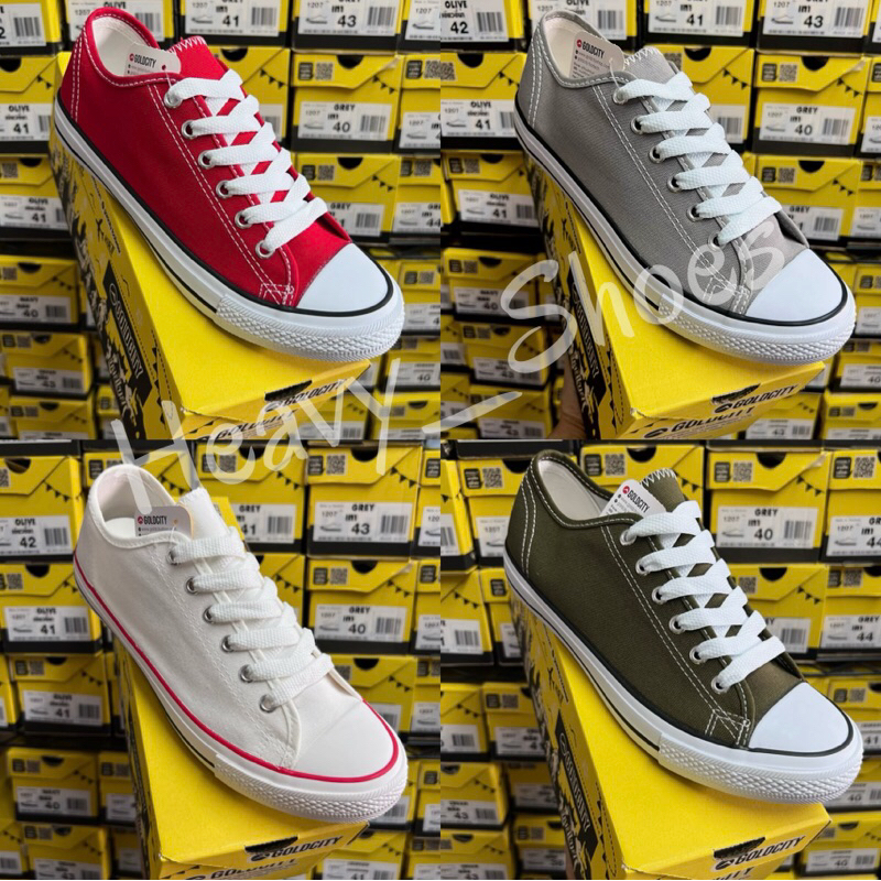 [ลูกค้าใหม่ลด 90 บาท]รองเท้าผ้าใบ Gold City🔸รุ่น1207🔸ทรง Converse  ราคาโรงงาน รองเท้าโกลซิตี้แท้💯% สไตล์แฟชั่น