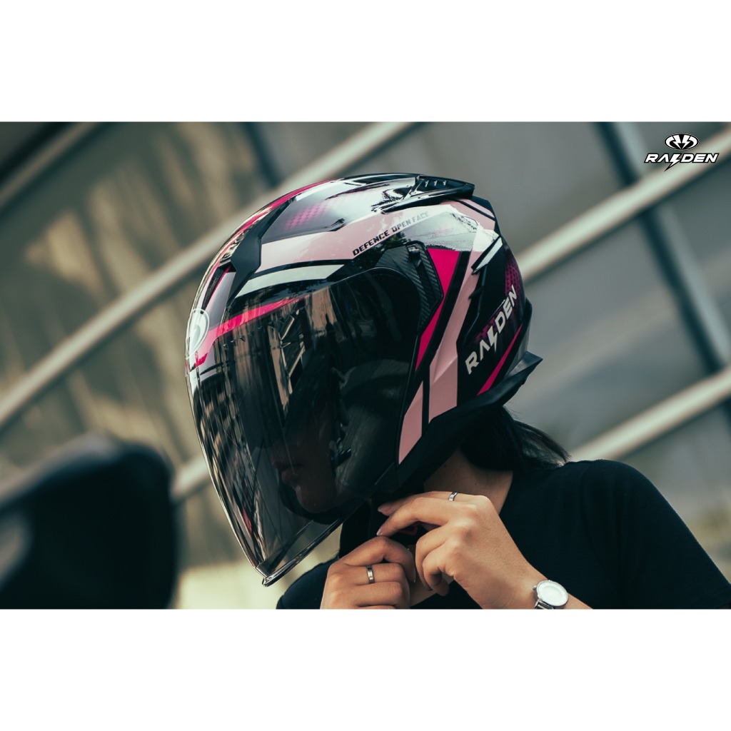 หมวกกันน็อค RAIDEN รุ่น DEFENCE OPEN FACE แว่น 2 ชั้น