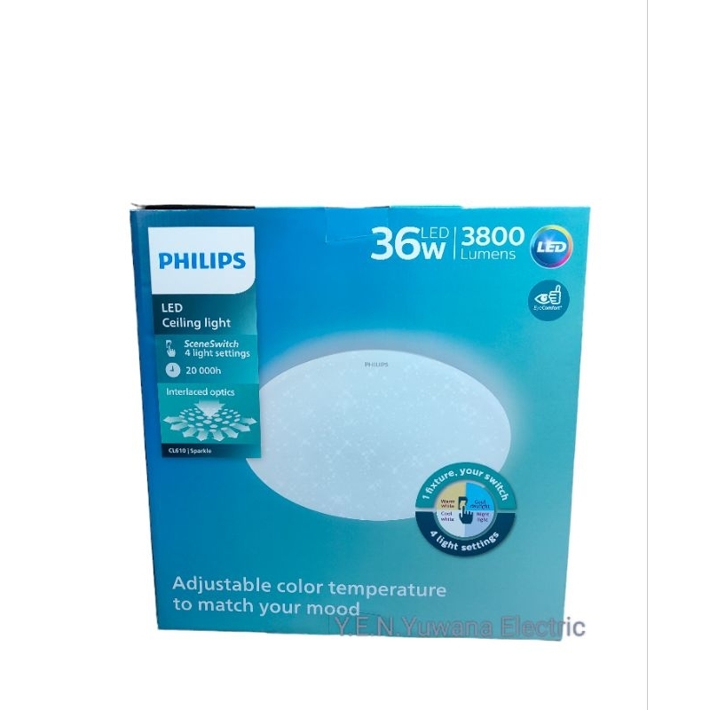 โคมไฟเพดาน LED PHILIPS 36 วัตต์ Tri-Color รุ่นCL610