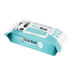 Bok Bok Wet Wipes ทิชชู่เปียกทำความสะอาด สำหรับสุนัขและแมว ปราศจากแอลกอฮอล์ ปราศจากน้ำหอม