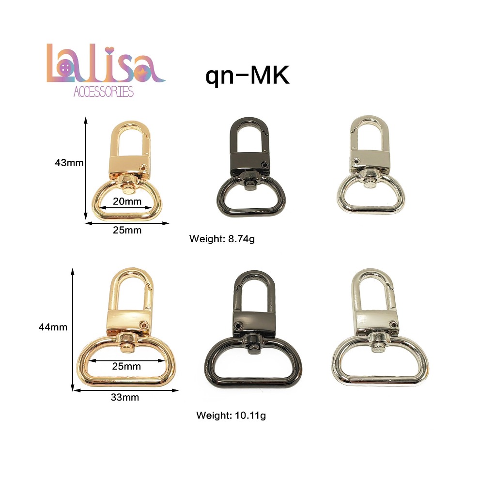 ตะขอคอหมาโลหะผสม ตะขอคอหมาก้ามปูตัวยู อุปกรณ์ตกแต่ง20MM.  Alloy dogclips (C-2-C,QN-MK-20MM)