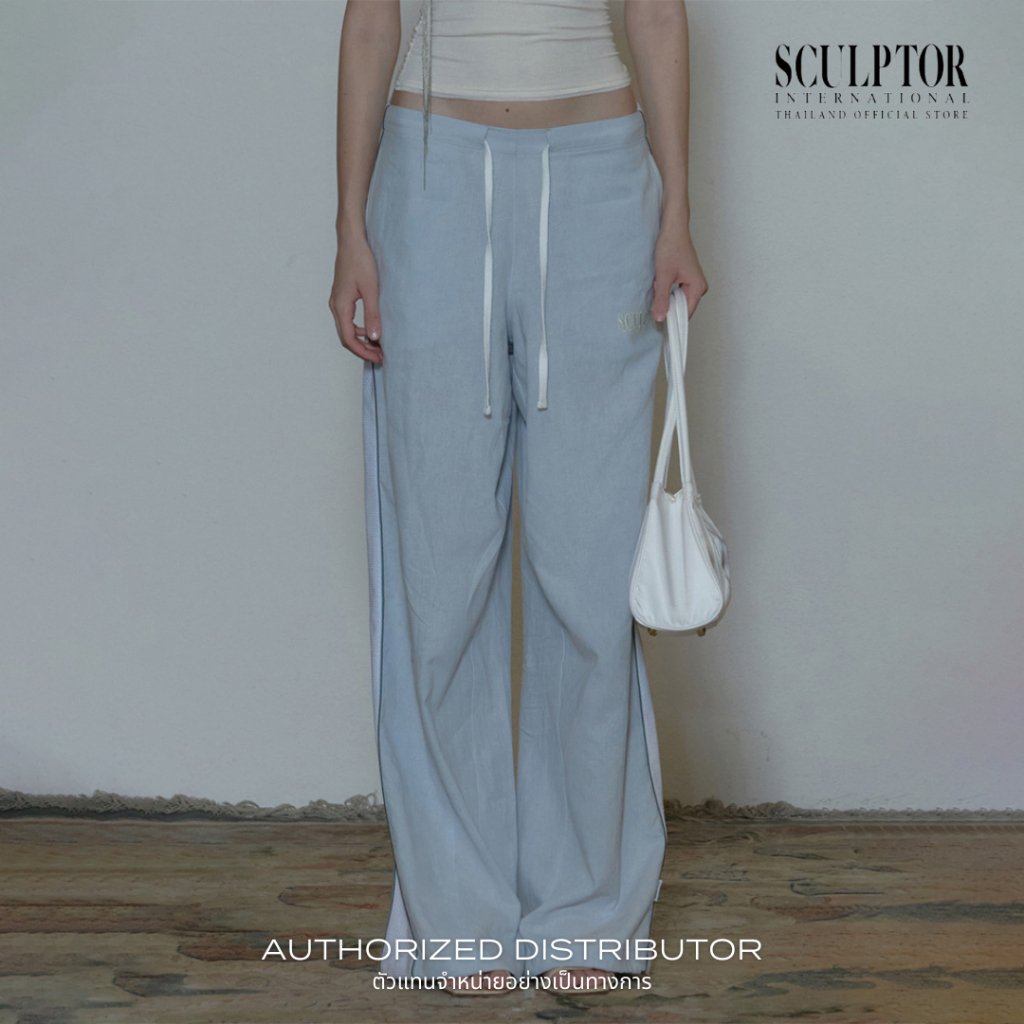 SCULPTOR® กางเกง Mesh Piping Linen Pants