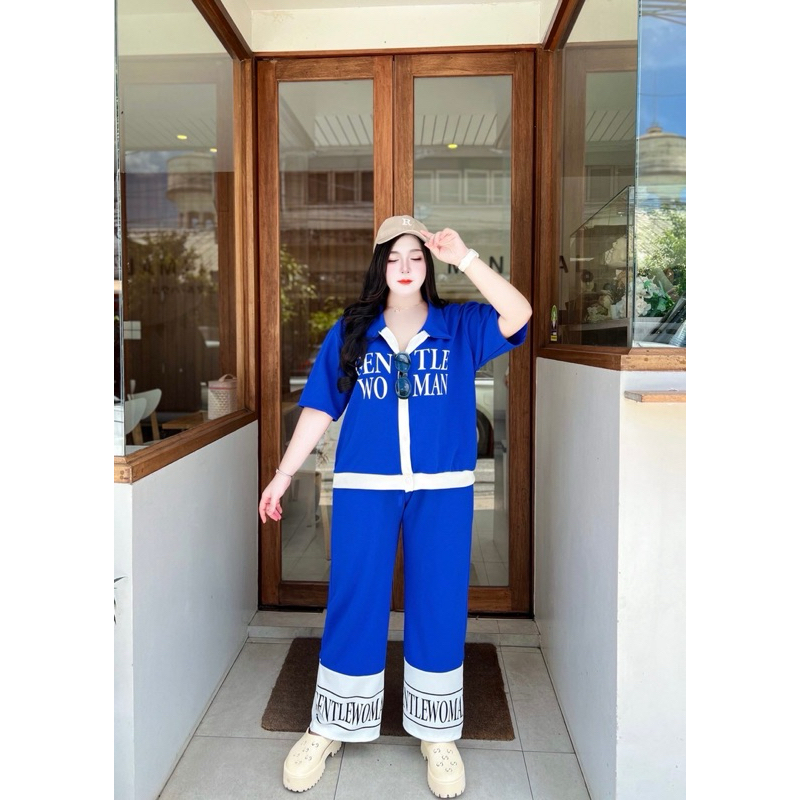 ชุดเซ็ต GENTLEWOMAN ทูโทน-ขายาว สาวอวบ