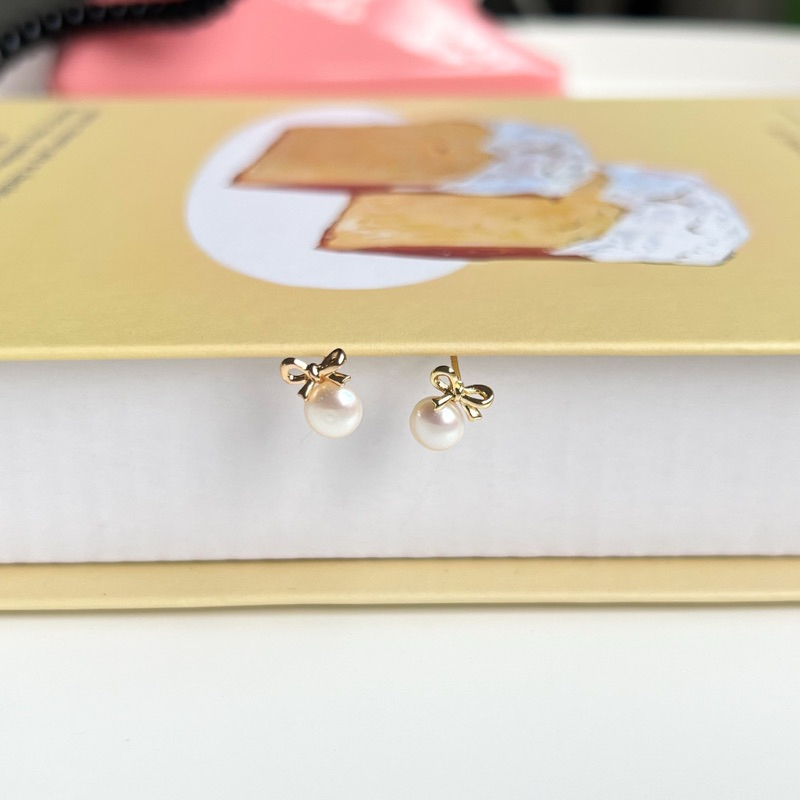 [ Twinnies Ribbon Collection] CHARM - Lollipop Bow Stud Earrings