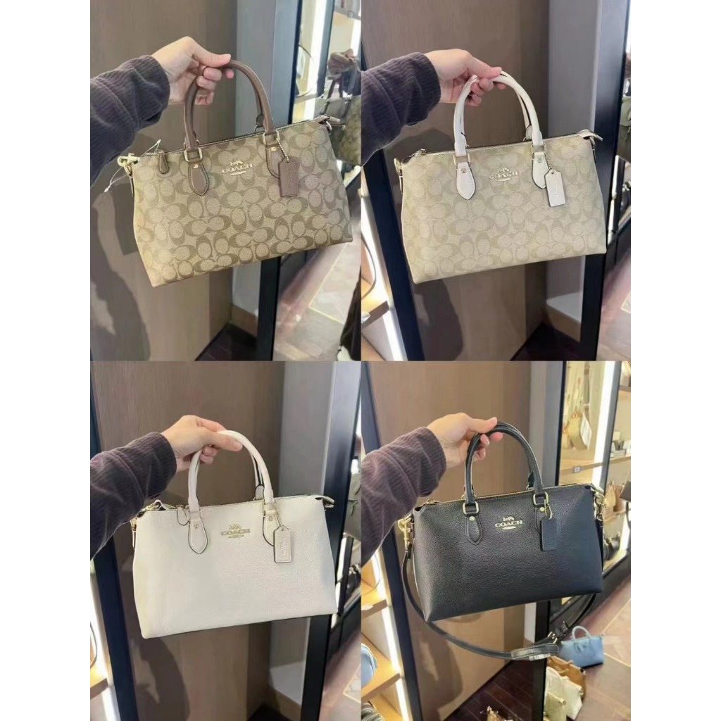 ใหม่แท้ Georgia Satchel CR156 CR157 ผู้หญิง กระเป๋าสะพายข้าง COAC H กระเป๋า ความจุสูง หนังแท้