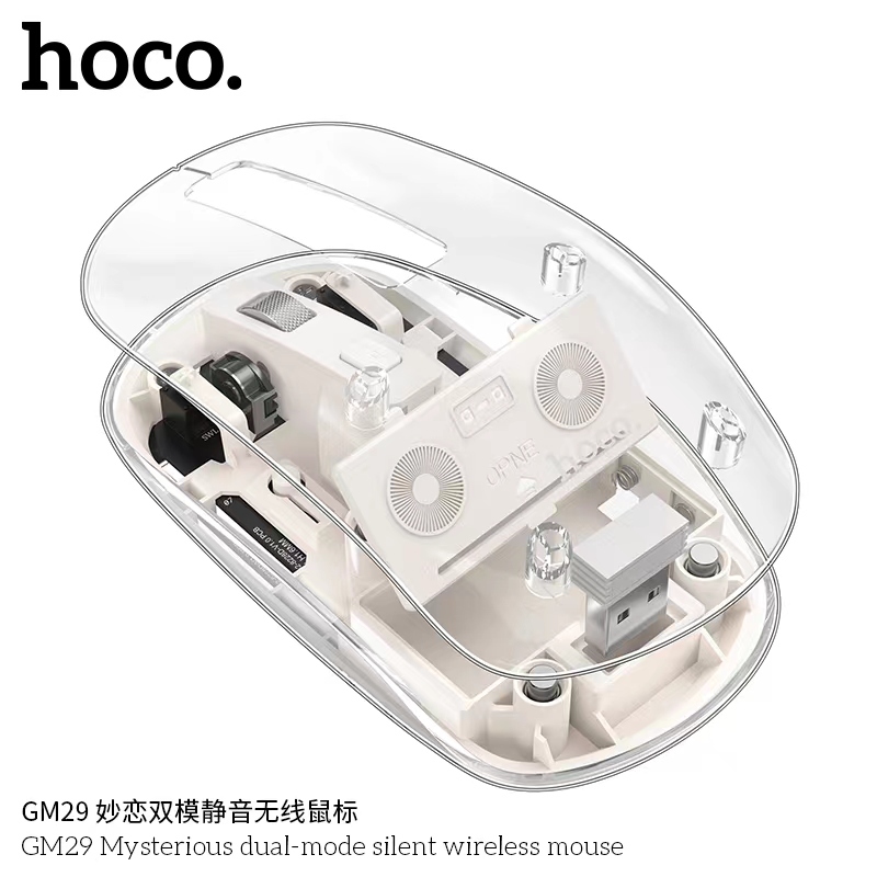 ใหม่!! HOCO GM29 เมาส์บลูทูธไร้สาย Mysterious dual-mode silent wireless mouse เชื่อมต่อง่าย สีสวย พร้อมส่ง