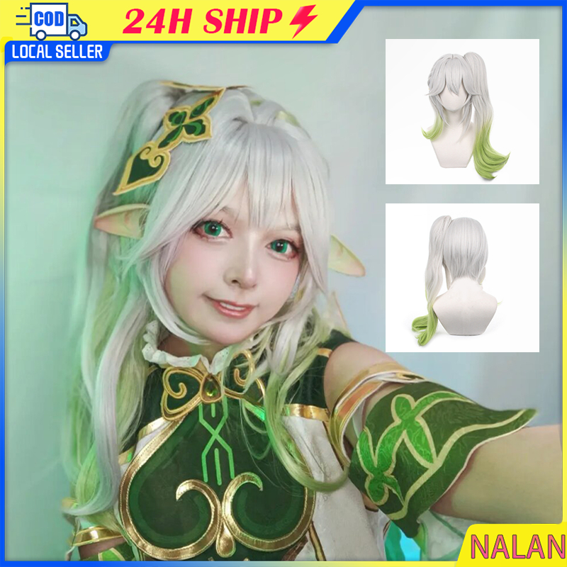 พร้อมส่ง wig cosplay วิก genshin impact nahida wig วิกผมอนิเมะคอสเพลย์  จัดส่งรวดเร็ว