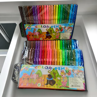 ราคาถูก!ยกแพ็ค! ปากกาสีเมจิก็ 24 สี สีสวย คมชัด เขียนลื่นสีเมจิก็สีสันสดใส ราคายกแพ็คสุดคุ้ม