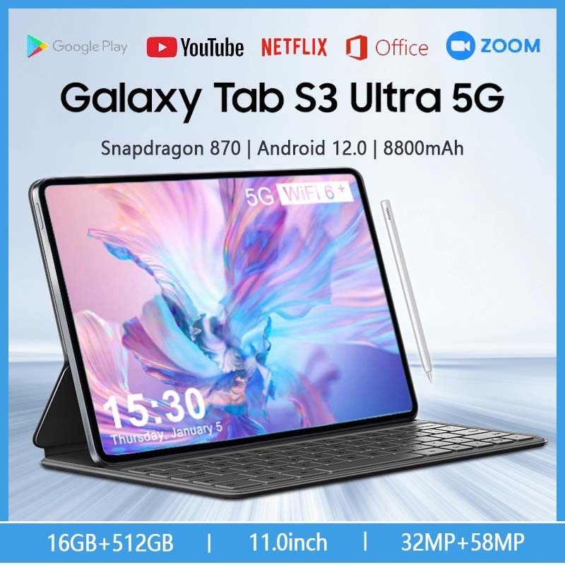 【COD】แท็บเล็ต Galaxy tab S3 Ultra แทปเล็ต tablet 12GB+512GB แท็ปเล็ต HD ...