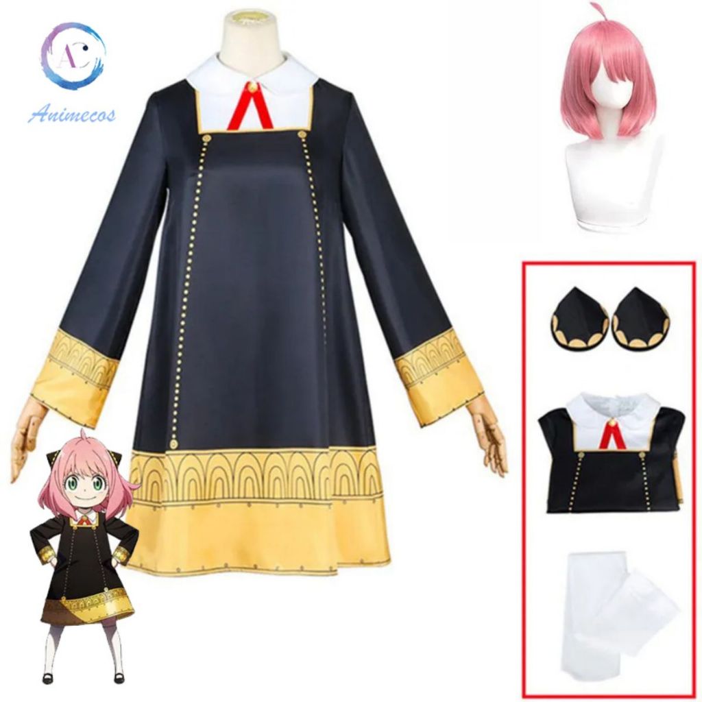 Anya Forger เครื่องแต่งกายคอสเพลย์ ชุด อนิเมะ SPY X FAMILY ปาร์ตี้เทศกาลฮาโลวีน เสื้อผ้าเด็กผู้ใหญ่