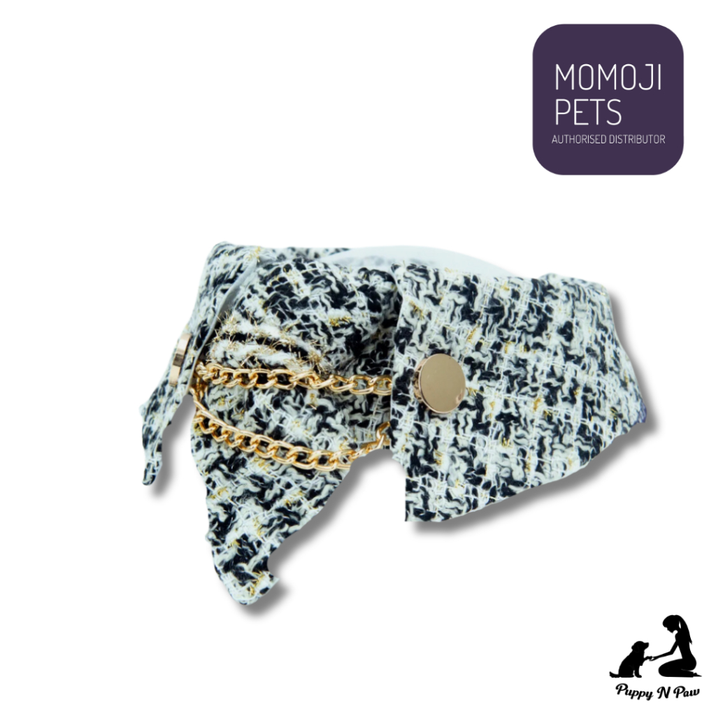 Momoji Leslie Jade Black Pet Bib ชุดสุนัข ชุดแมว