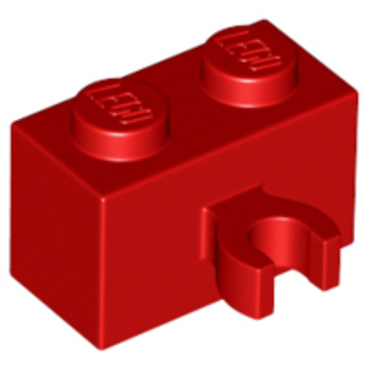 LEGO PART No: 30237b (ชิ้นส่วนเลโก้) Brick, Modified 1 x 2 with Open O Clip Thick (Vertical Grip)