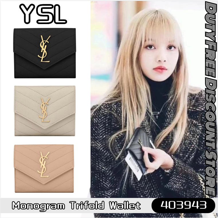 Hot Yves Saint Laurent Wallets กระเป๋าสตางค์ผู้หญิง กระเป๋าสตางค์ใบสั้น แซงต์โลร็องต์ 414404 YSL Wallet