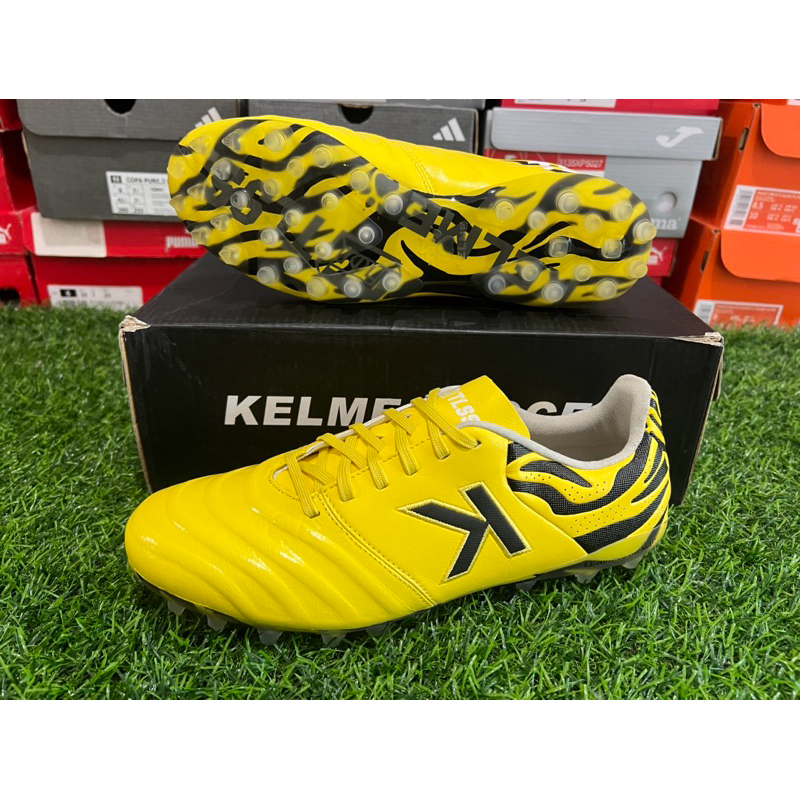 สตั๊ด รองเท้าฟุตบอล (เคลเม่) Kelme X TLSS MG yellow ตัวท๊อป หนังจิงโจ้