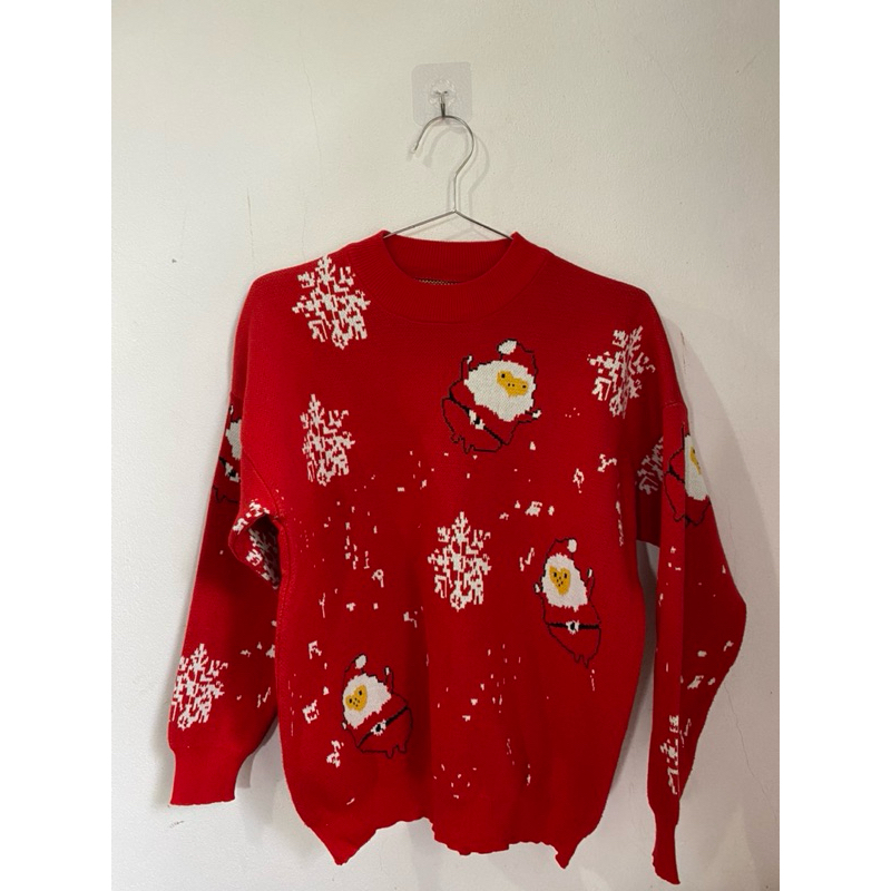 sweater สีแดง แขนยาว