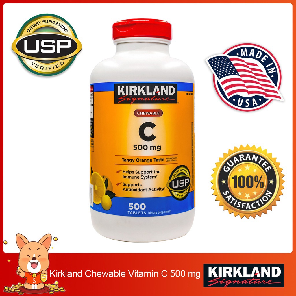 (Exp.05/2026)Kirkland Signature Chewable Vitamin C 500 mg 500เม็ด