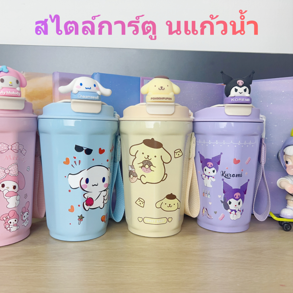 สแตนเลส304ถ้วยกระติกน้ําร้อน การออกแบบภายนอกการ์ตูนน่ารัก แก้วน้ำ Ins เหมาะสำหรับการพกพา จัดส่งจากประเทศไทย