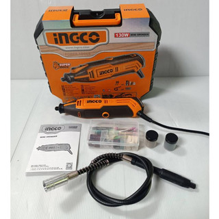 INGCOเครื่องเจียร์ มินิ แกะสลัก รุ่น MG13328 เจียร์สายอ่อน (ปรับได้ 6 ระดับ) แถมหัวสว่าน 1/32-1/8  พร้อมอุปกรณ์ 109 ชิ้น