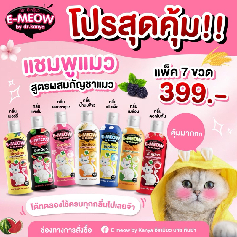 (7ขวด) แชมพูอีเหมียว 250 ml